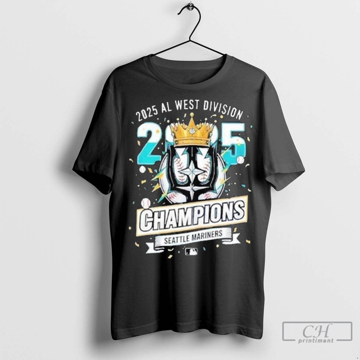 2025 Al West Division Champions Seattle Mariners King Long Sleve T Shirt Jpg