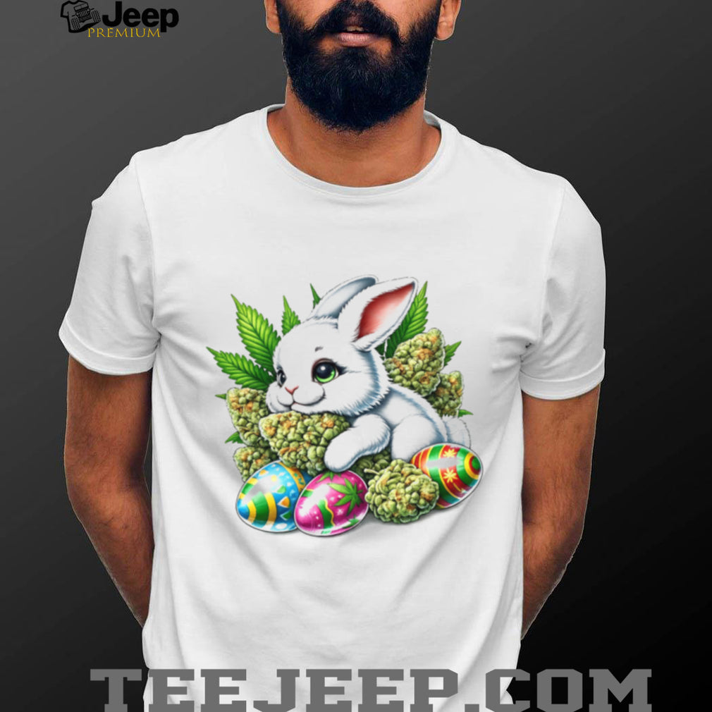 420 Easter Bunny Marijuana Buds & Weed Leaf Easter Egg Digital T Shirt