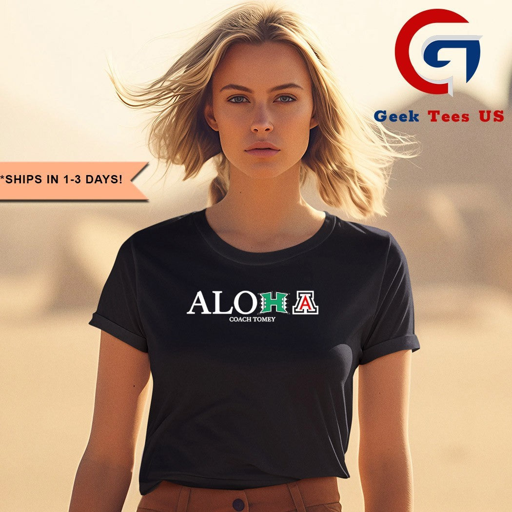 Aloha Coach Tomey Hawaii and Arizona shirt