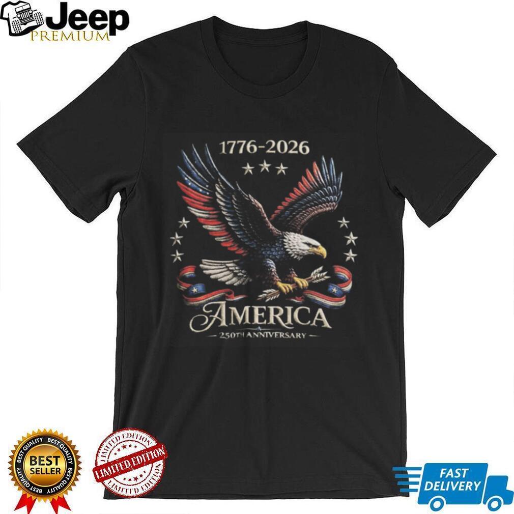 America 250th Anniversary Patriotic Soaring Eagle Vintage Tee