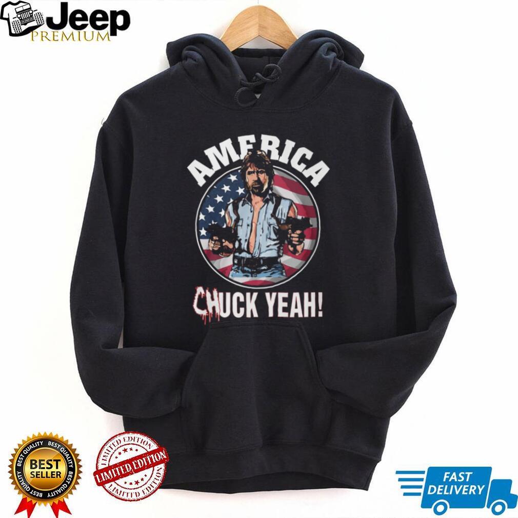 America Chuck Yeah Chuck Norris Patriotic USA Flag Graphic T Shirt