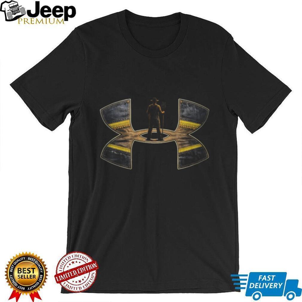 American Farmer Denim Pitchfork Harvest Graphic T Shirt