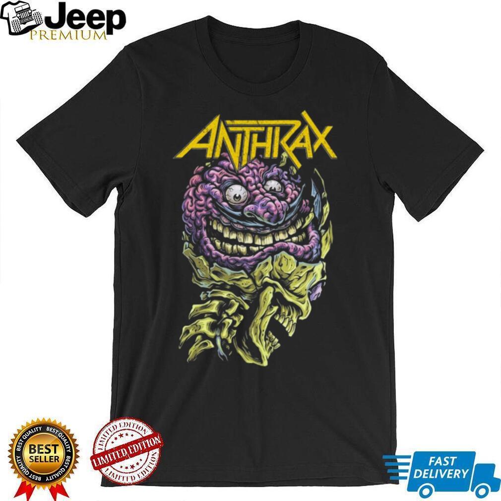 Anthrax Not Man Brain Skull Graphic Heavy Metal T Shirt