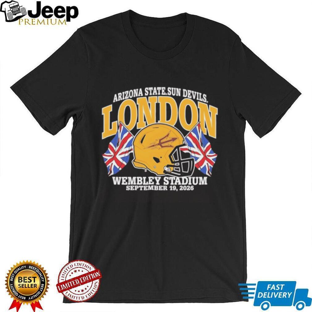 Arizona State Sun Devils London Wembley Stadium September 19 2026 Football Black T shirt