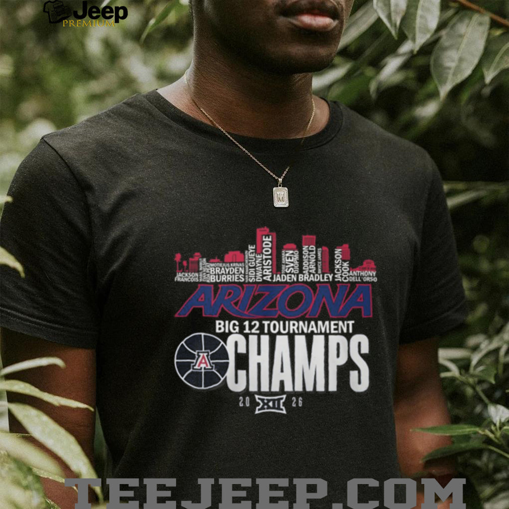 Arizona Wildcats 2026 Big 12 Tournament Champs City Skyline T Shirt