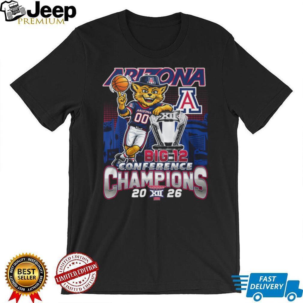 Arizona Wildcats Big 12 Conference Men’s Basketball Champions 2026 T Shirt