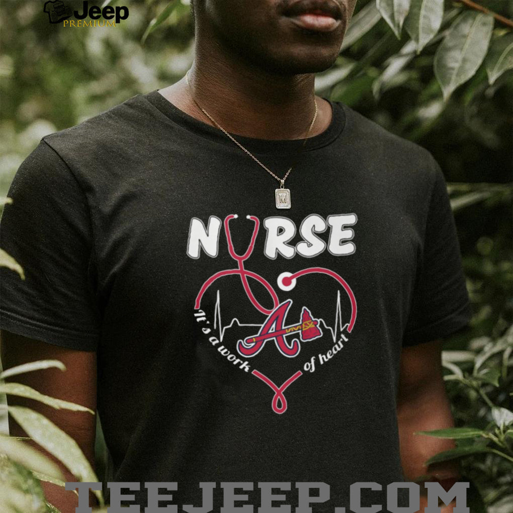 Atlanta Baseball Nurse T Shirt Nursing Heartbeat Professional Fan T Shirt
