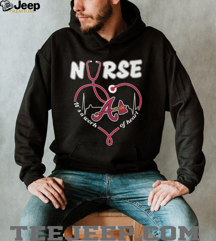 Atlanta Baseball Nurse T Shirt Nursing Heartbeat Professional Fan T Shirt