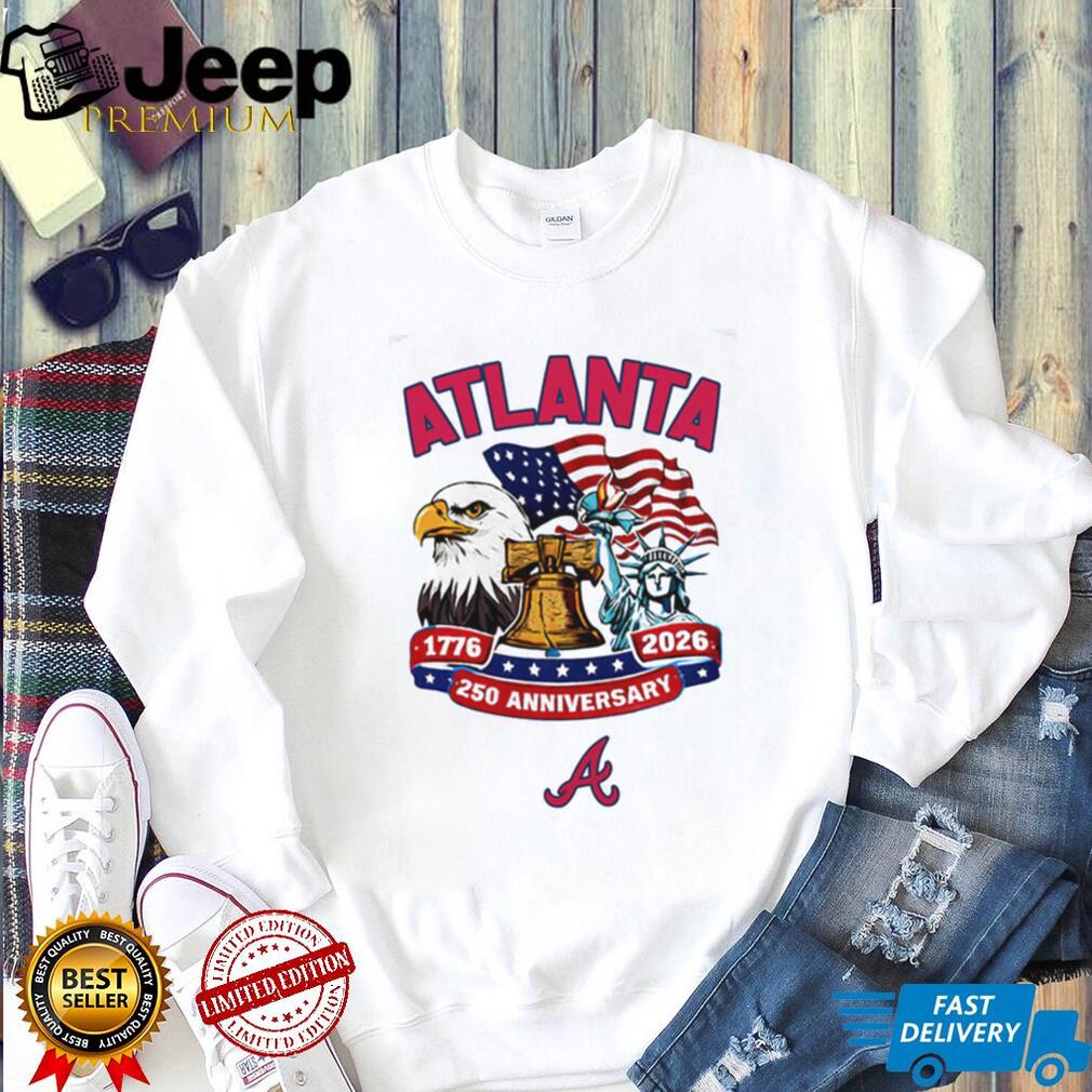 Atlanta Braves Patriotic 250th Anniversary Liberty Bell Baseball Jersey T Shirt