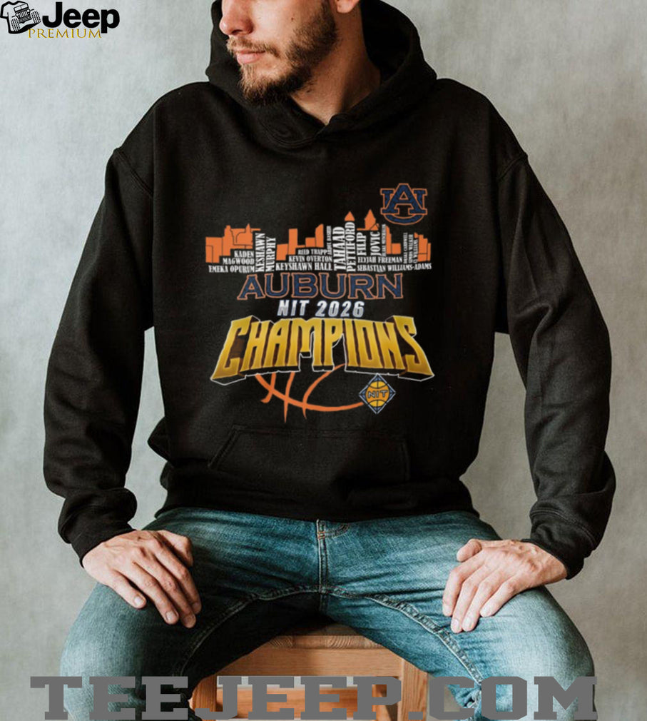 Auburn Tigers 2026 NIT Basketball Champions City Skyline Roster T Shirt