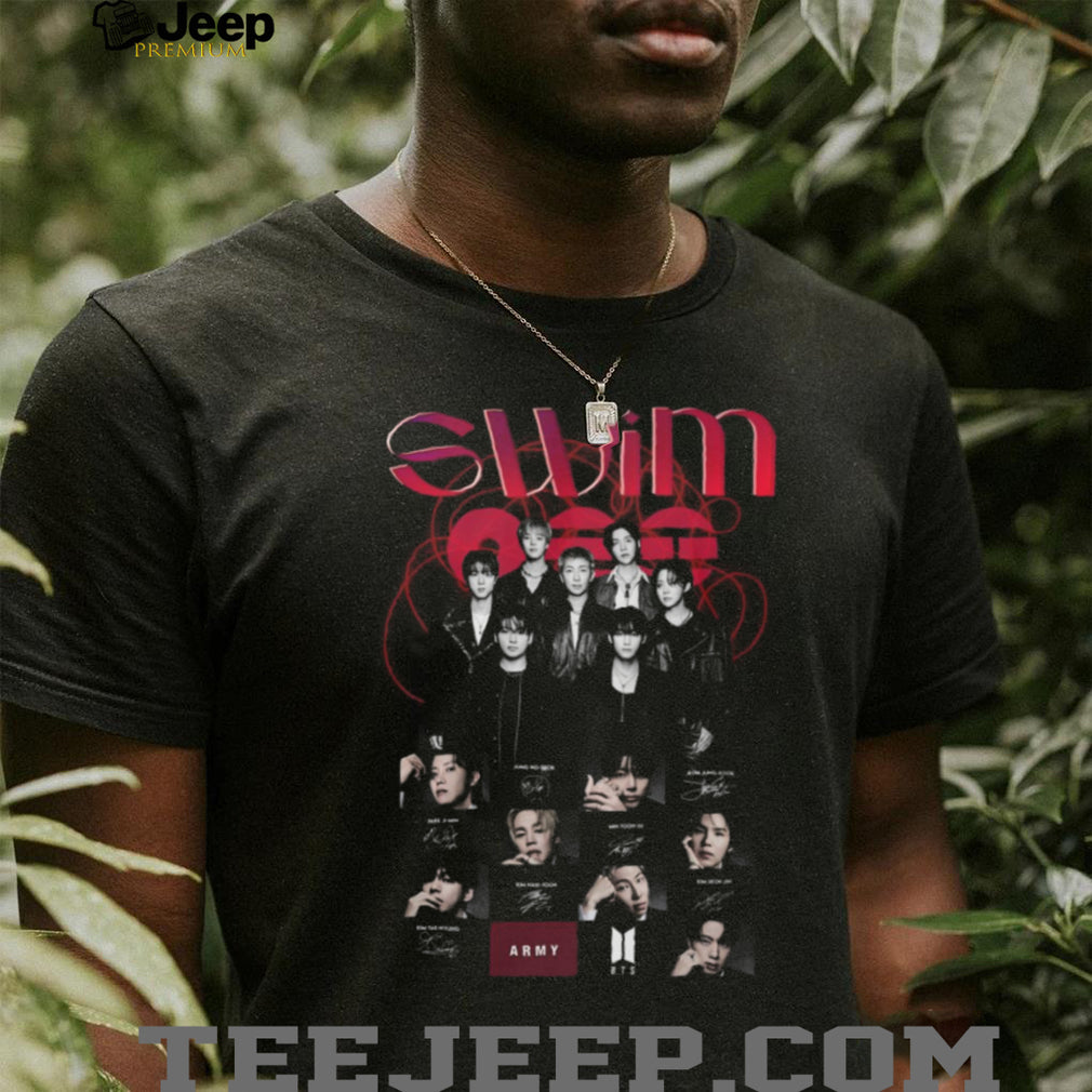BTS Swim Off Group Photo and Signature K Pop Fan Graphic T Shirt