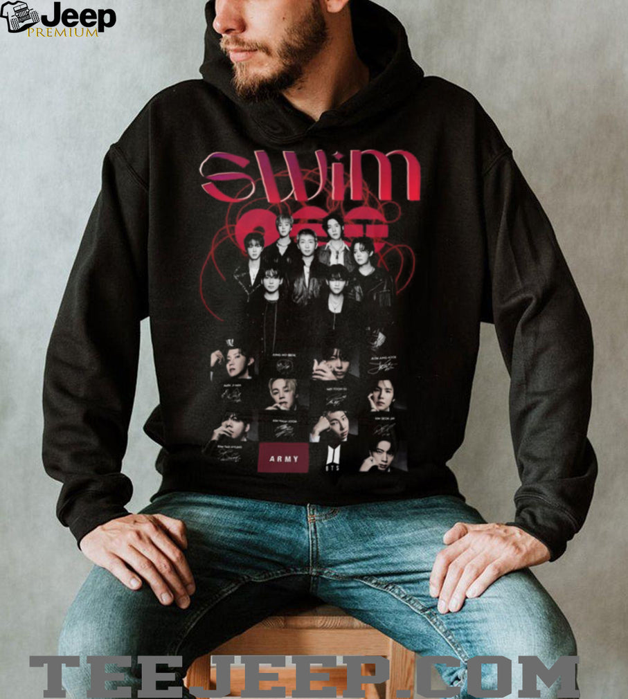 BTS Swim Off Group Photo and Signature K Pop Fan Graphic T Shirt
