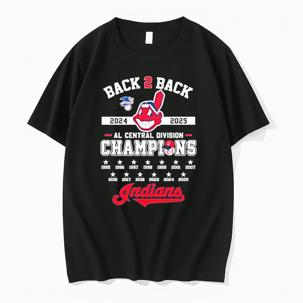 Back 2 Back 2024 2025 Al Central Division Champions Cleveland Indians Tshirts Sweater