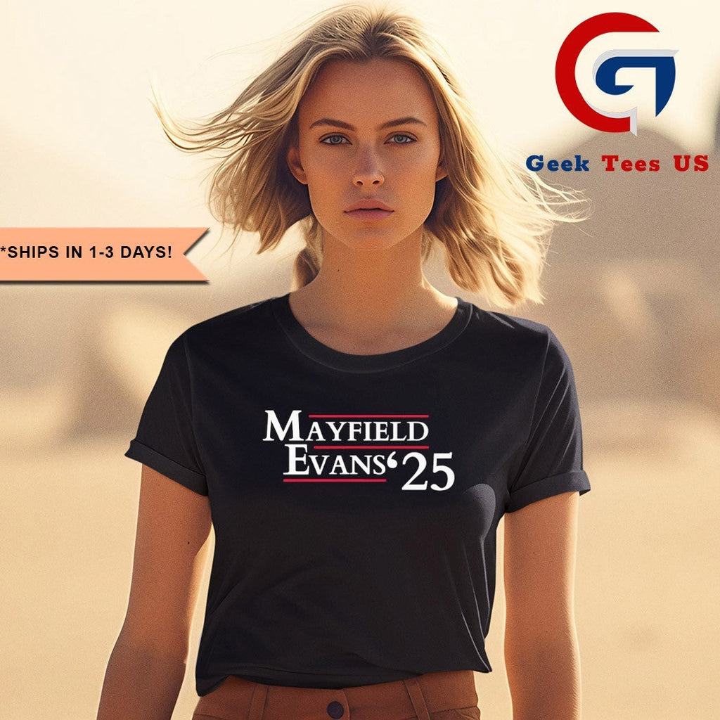 Baker Mayfield and Mike Evans 2025 Tampa Bay Buccaneers football shirt