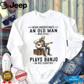 Banjo Player Never Underestimate An Old Man In His Eighties Retro Musician Men Shirt