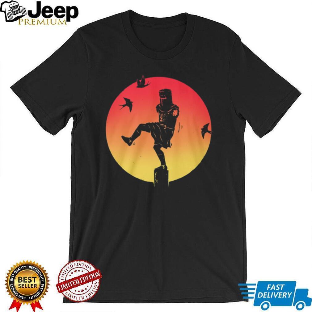 Black Knight Karate Kid Crane Kick Silhouette Sunset T Shirt