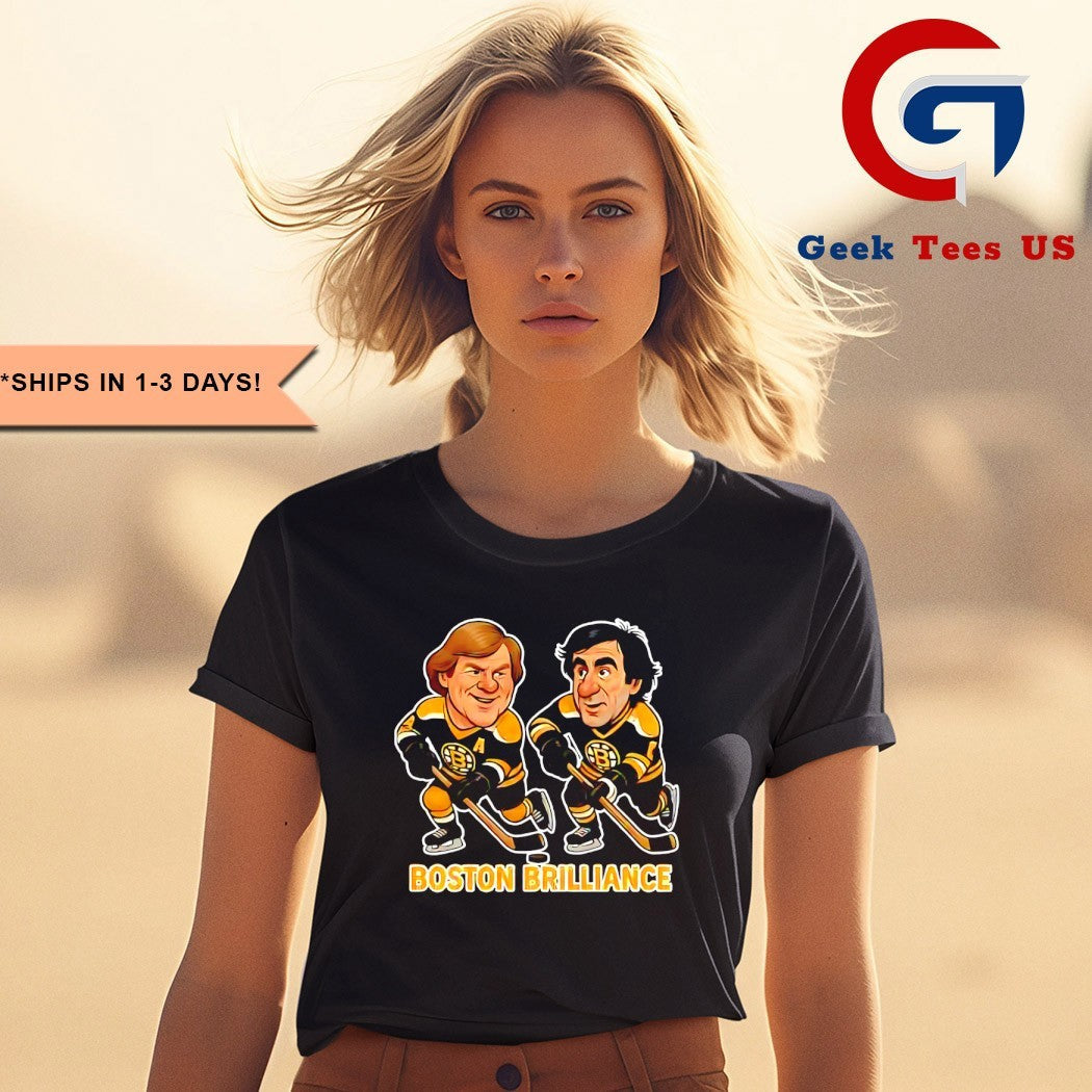 Bobby Orr and Phil Esposito Boston Brilliance Hockey caricatures shirt