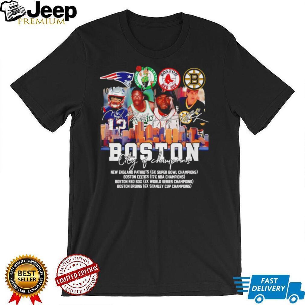 Boston City of Champions Skyline Multi Sport Legends T Shirt