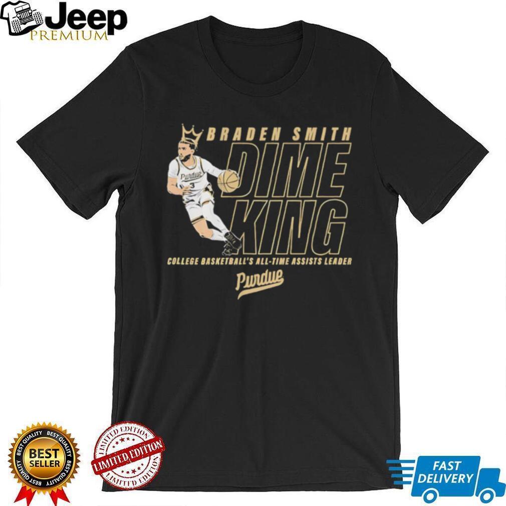 Braden Smith Purdue Dime King College Basketball All Time Assists Leader T shirt