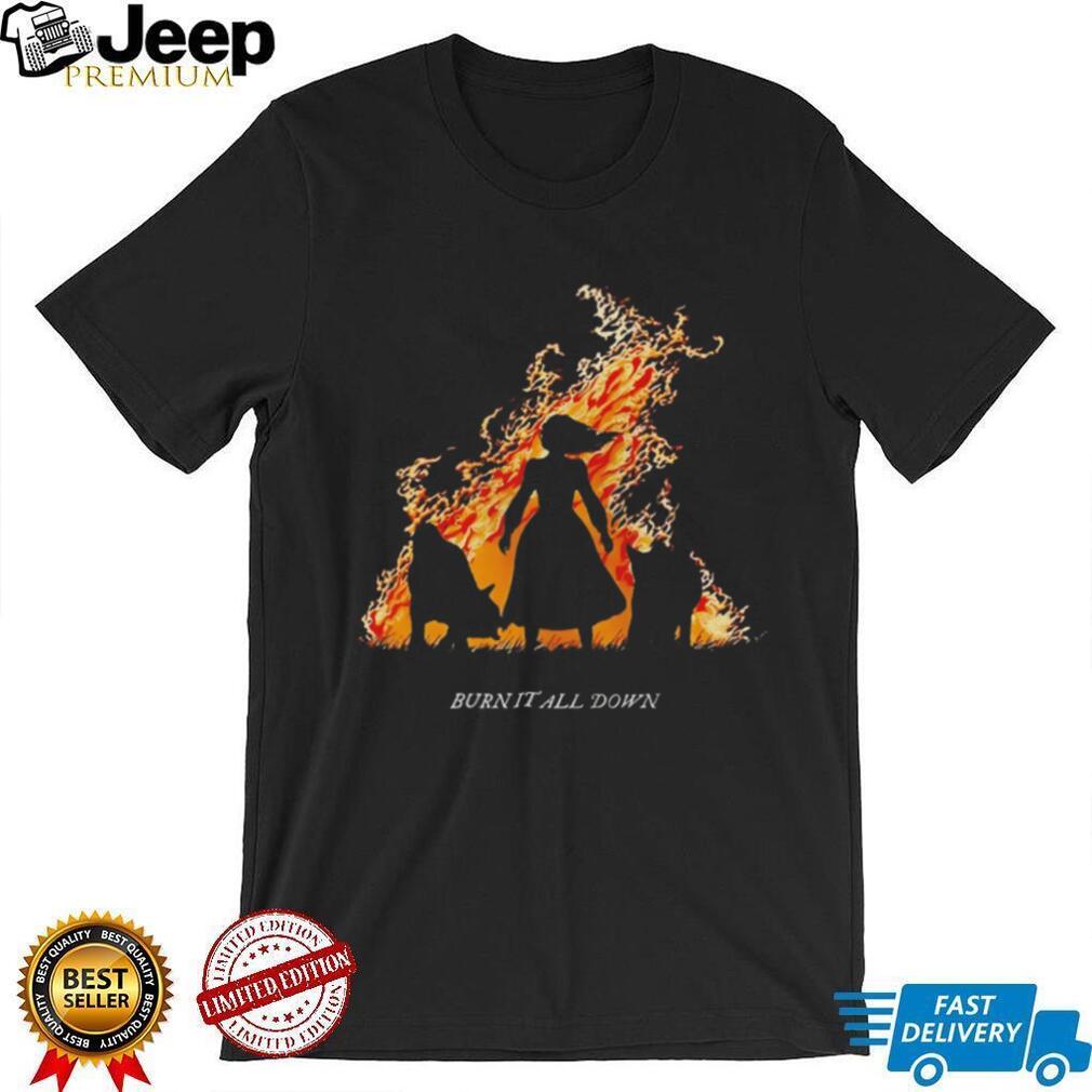 Burn It All Down Silhouette Fire Fantasy Graphic T Shirt