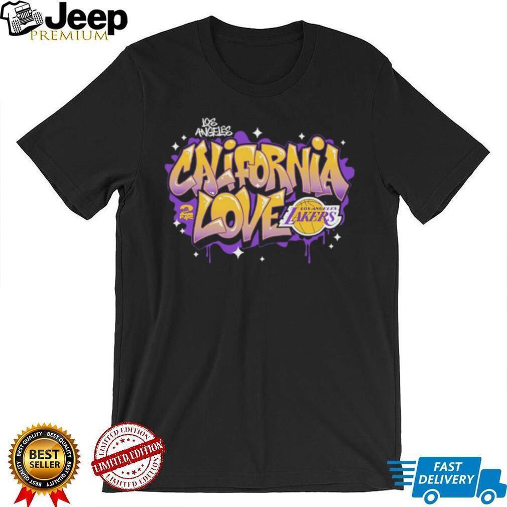 California Love Los Angeles Basketball Purple and Gold Graffiti T Shirt
