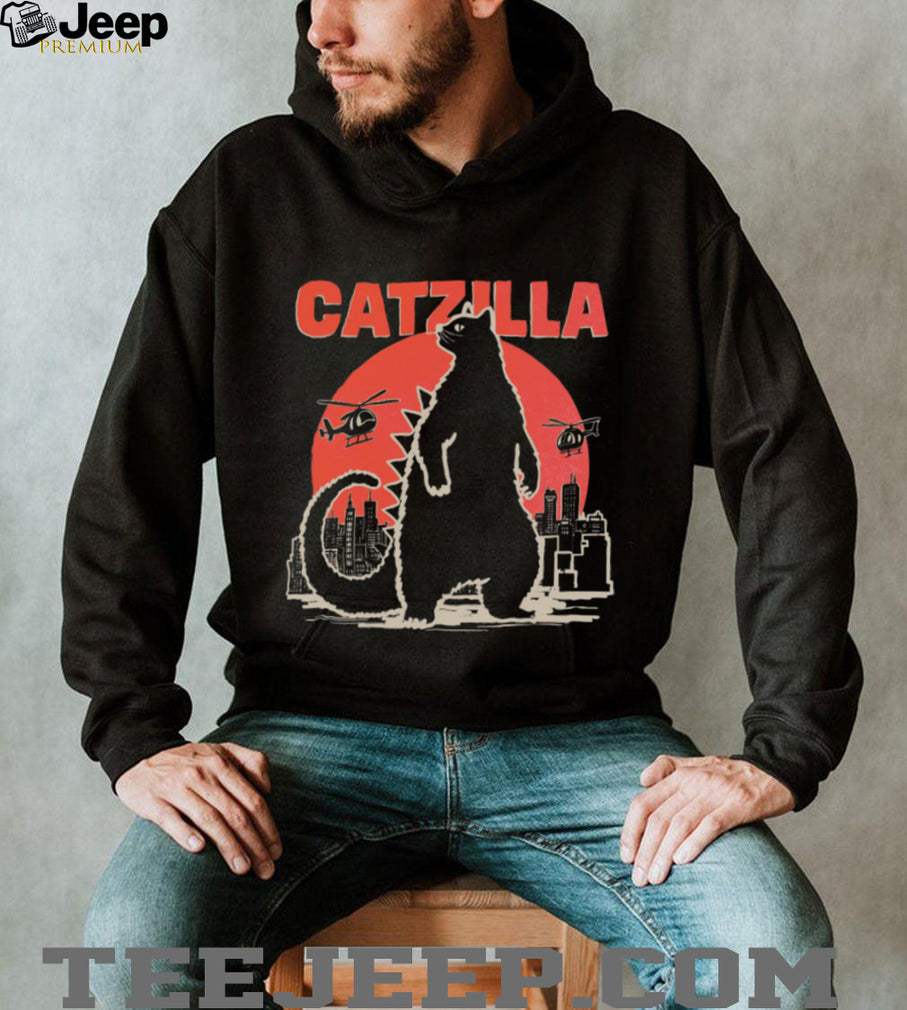 Catzilla Japanese Kaiju Movie Parody Giant Cat City Graphic T Shirt