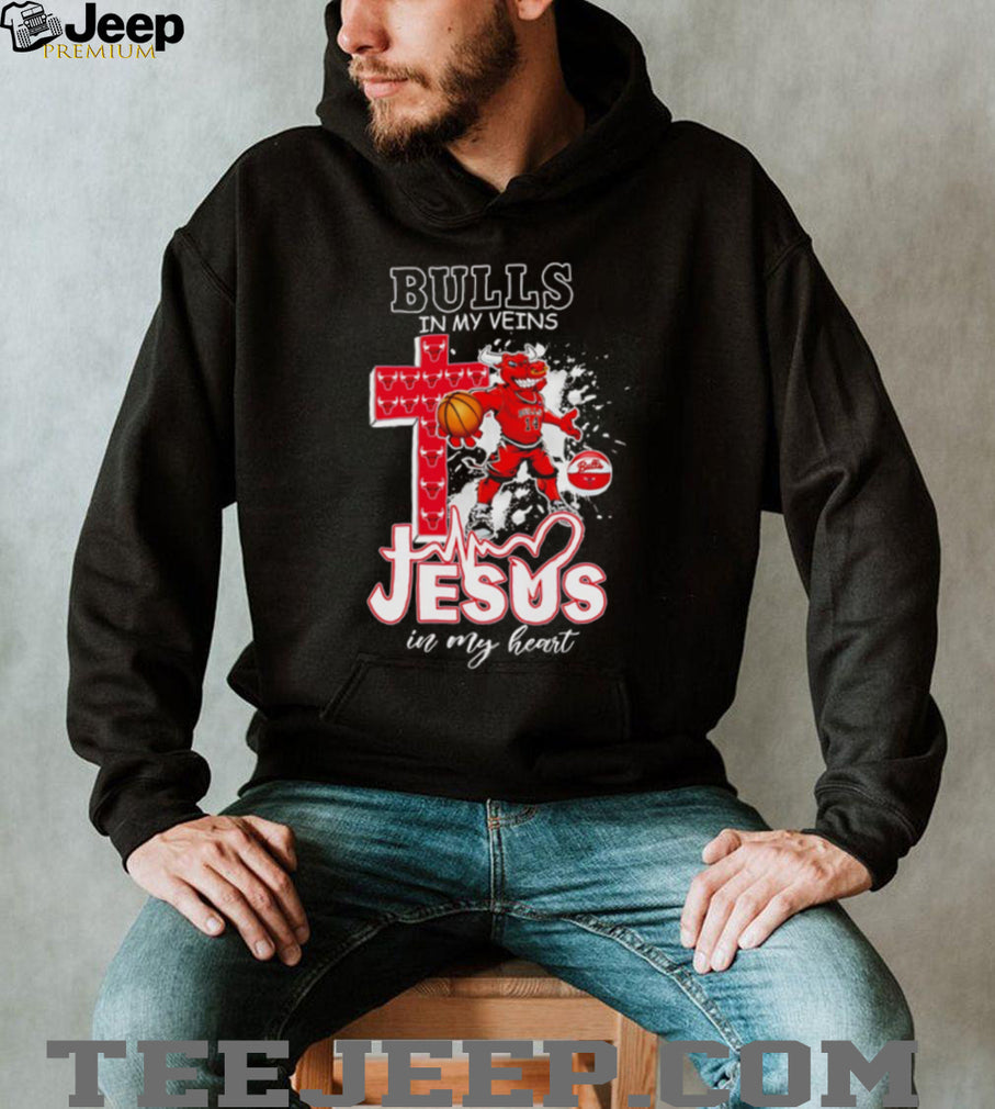 Chicago Bulls Basketball Jesus in My Heart Christian Sports Fan T Shirt
