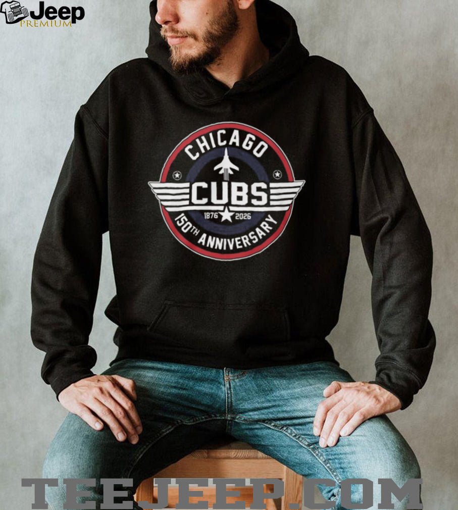 Chicago Cubs 150th Anniversary 1876 2026 Fighter Jet Style Logo T Shirt