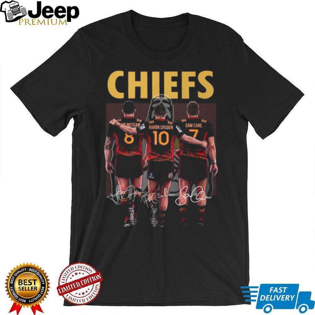 Chiefs Rugby Powerhouse Liam Messam Aaron Cruden Sam Cane Signature T Shirt