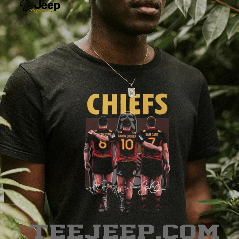 Chiefs Rugby Powerhouse Liam Messam Aaron Cruden Sam Cane Signature T Shirt