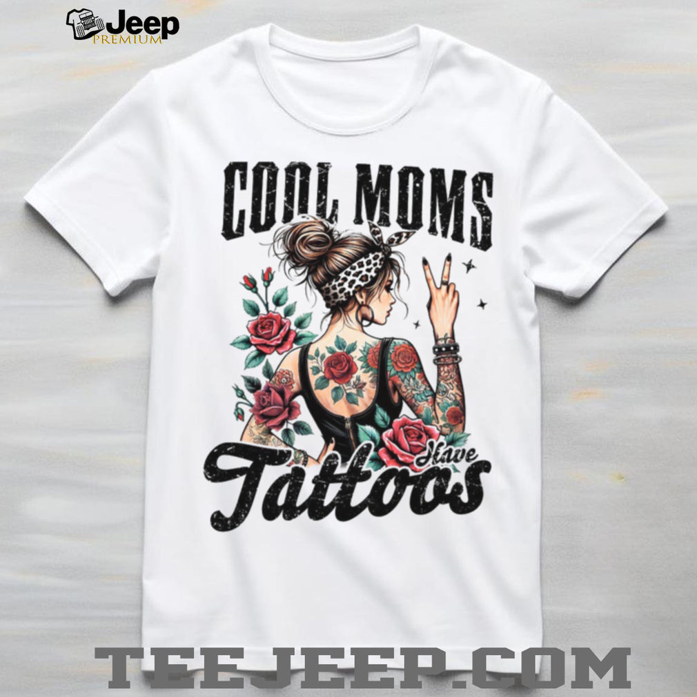 Cool Moms Have Tattoos Rocker Mom Leopard Bandana Tattooed Graphic Tee