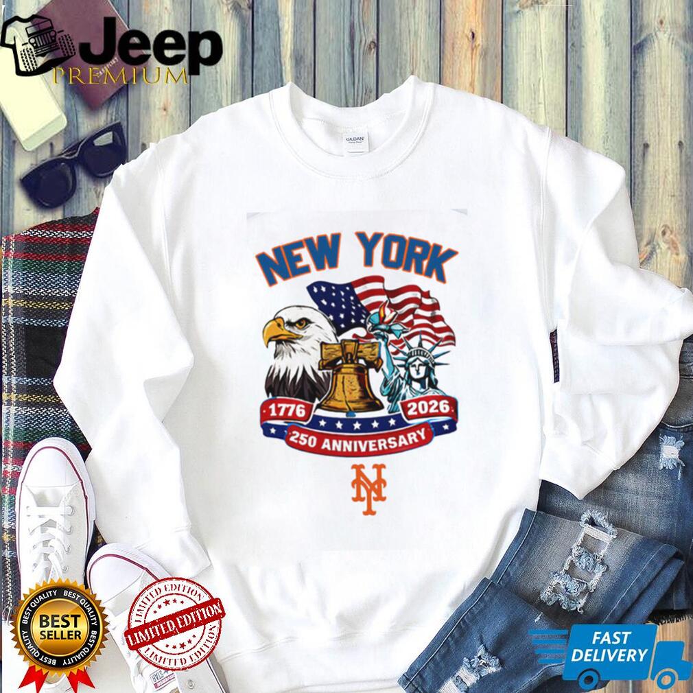 Custom New York Mets 250th Anniversary Patriotic Eagle Baseball Jersey T Shirt