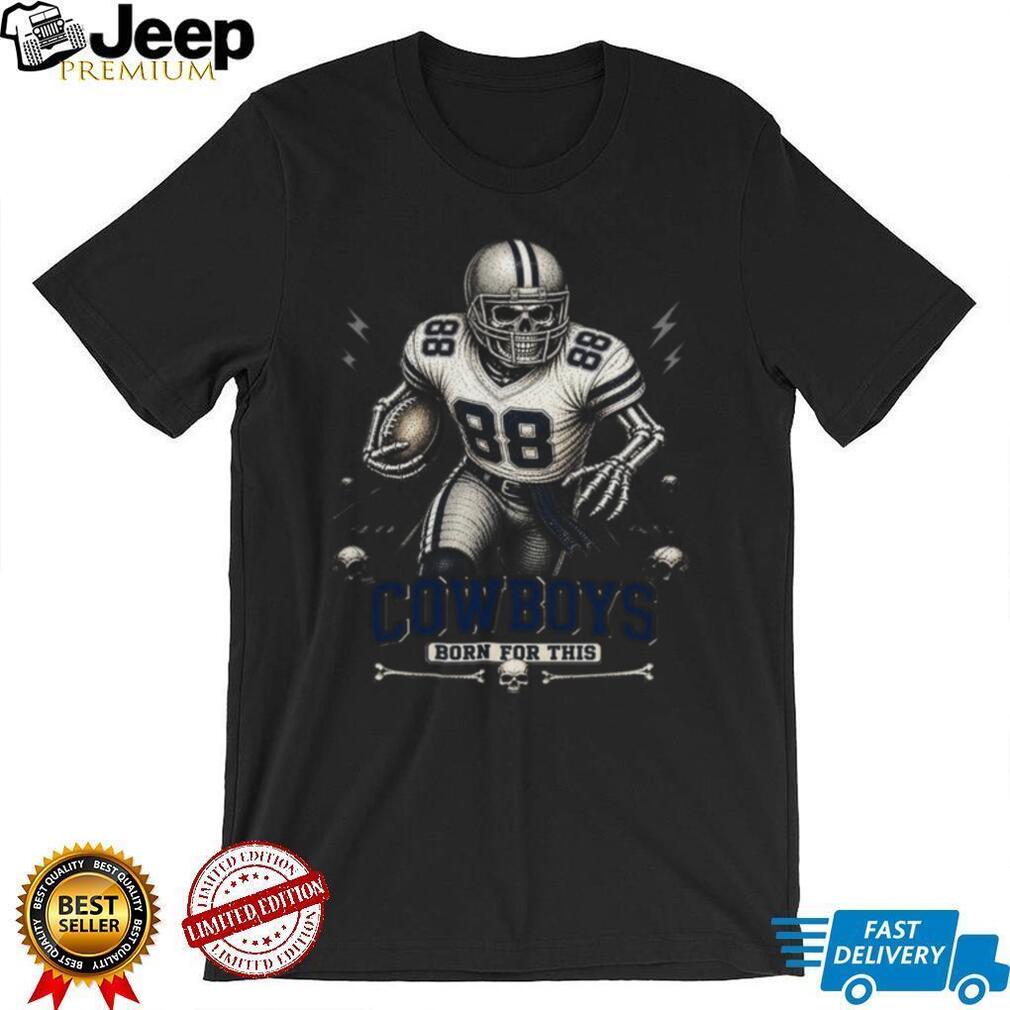 Dallas Cowboys Skeleton Football Player Born For This Retro Sports Game Day Shirt
