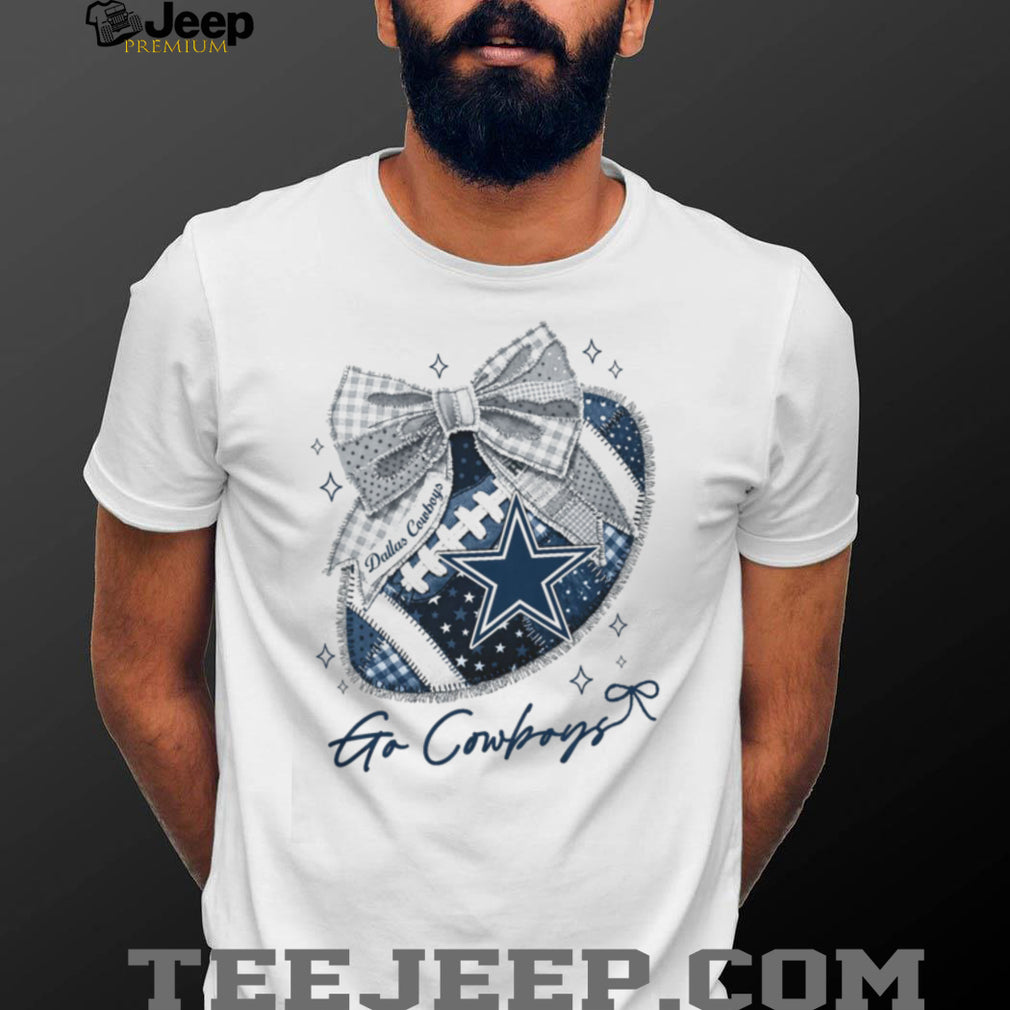Dallas Cowboys Star Patchwork Bow Coquette T Shirt