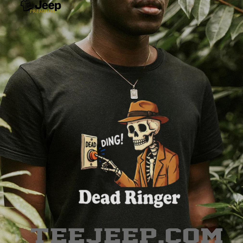 Dead Ringer Skeleton Pun Vintage Noir Detective T Shirt