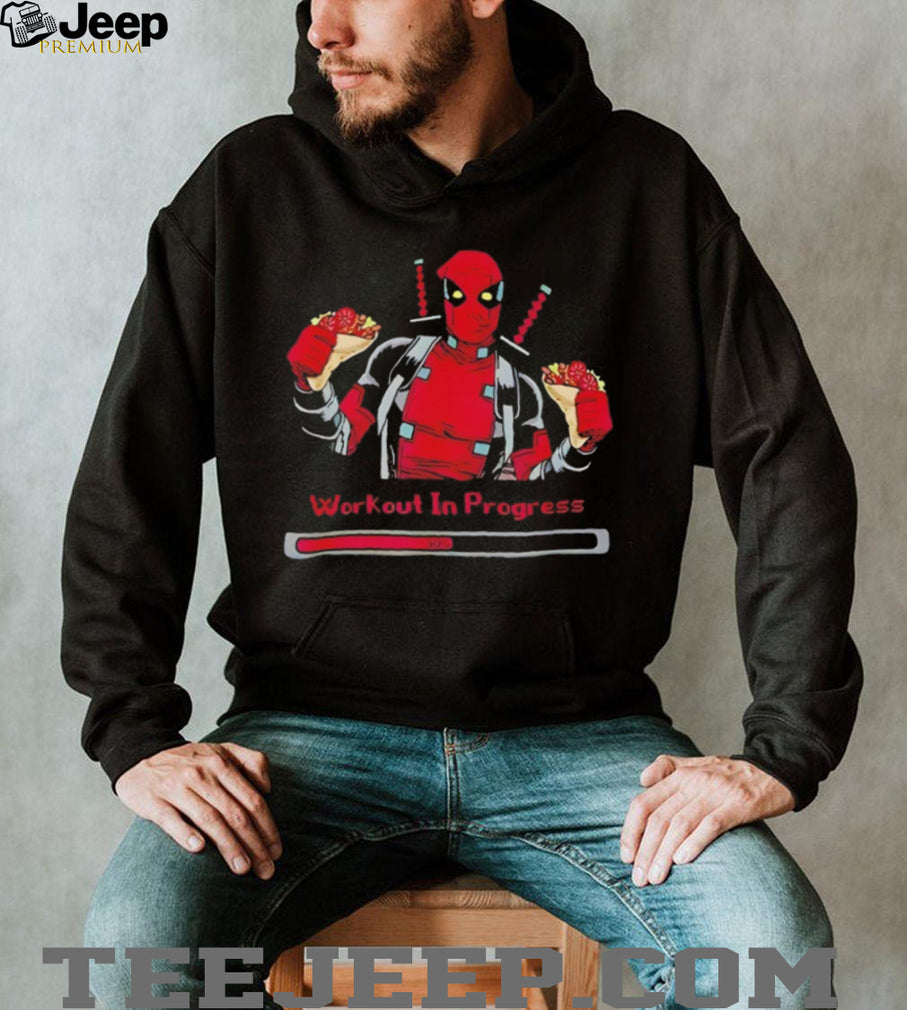 Deadpool Workout In Progress Eating Chimichangas Funny T Shirt