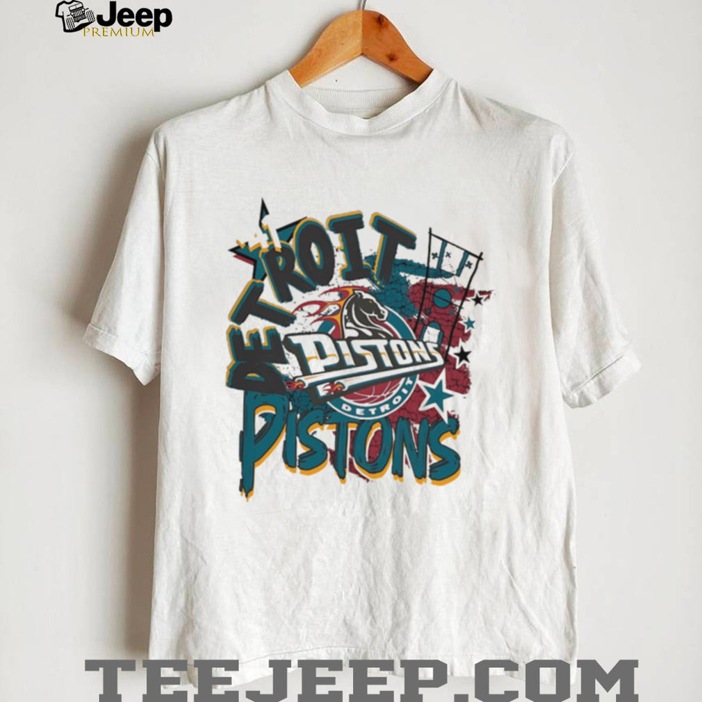 Detroit Pistons Vintage Horse Head Logo Distressed Graphic T Shirt