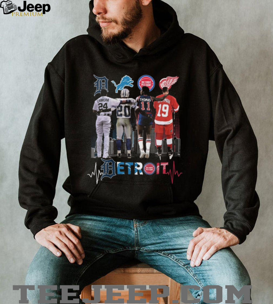 Detroit Sports Legends City Skyline T Shirt Cabrera Sanders Thomas Yzerman