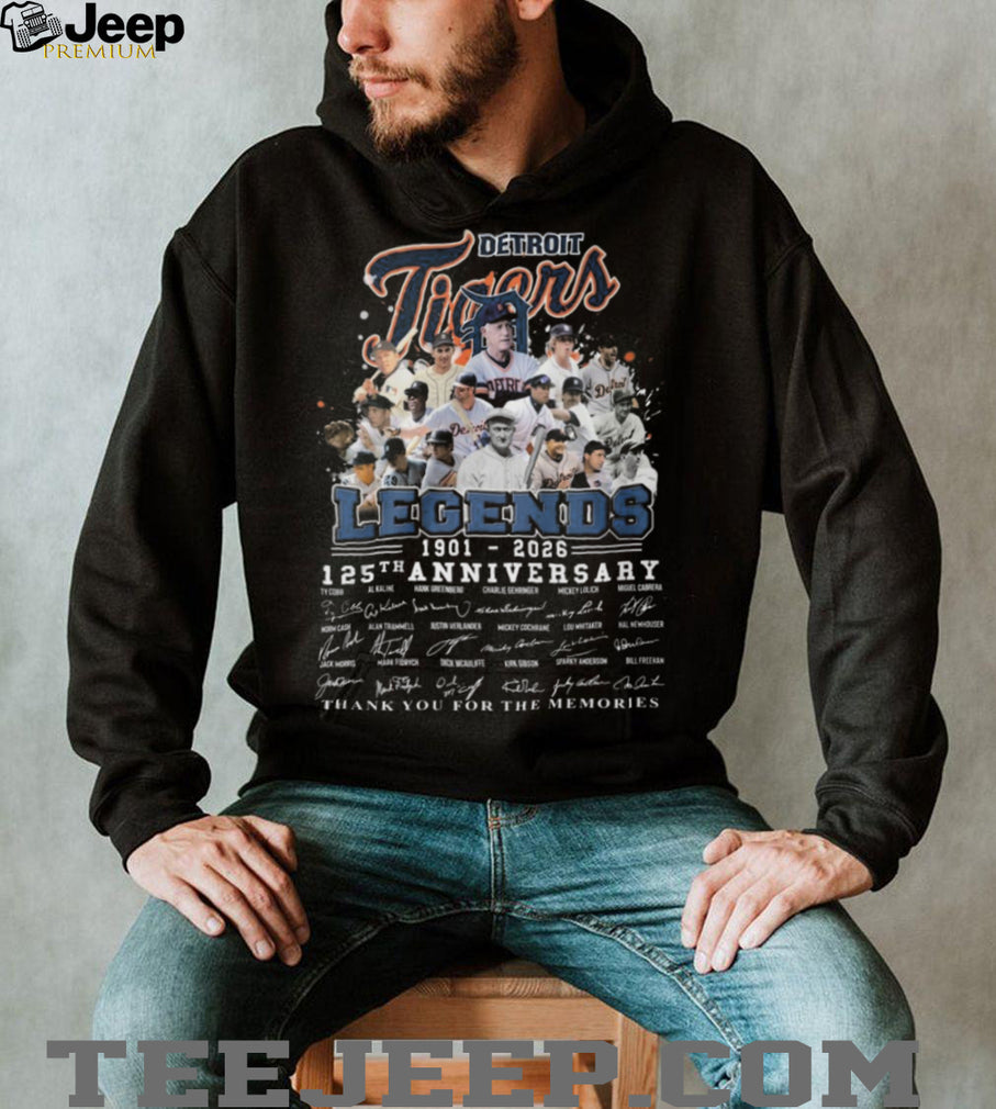 Detroit Tigers Legends 125th Anniversary 1901 2026 Signatures History Shirt