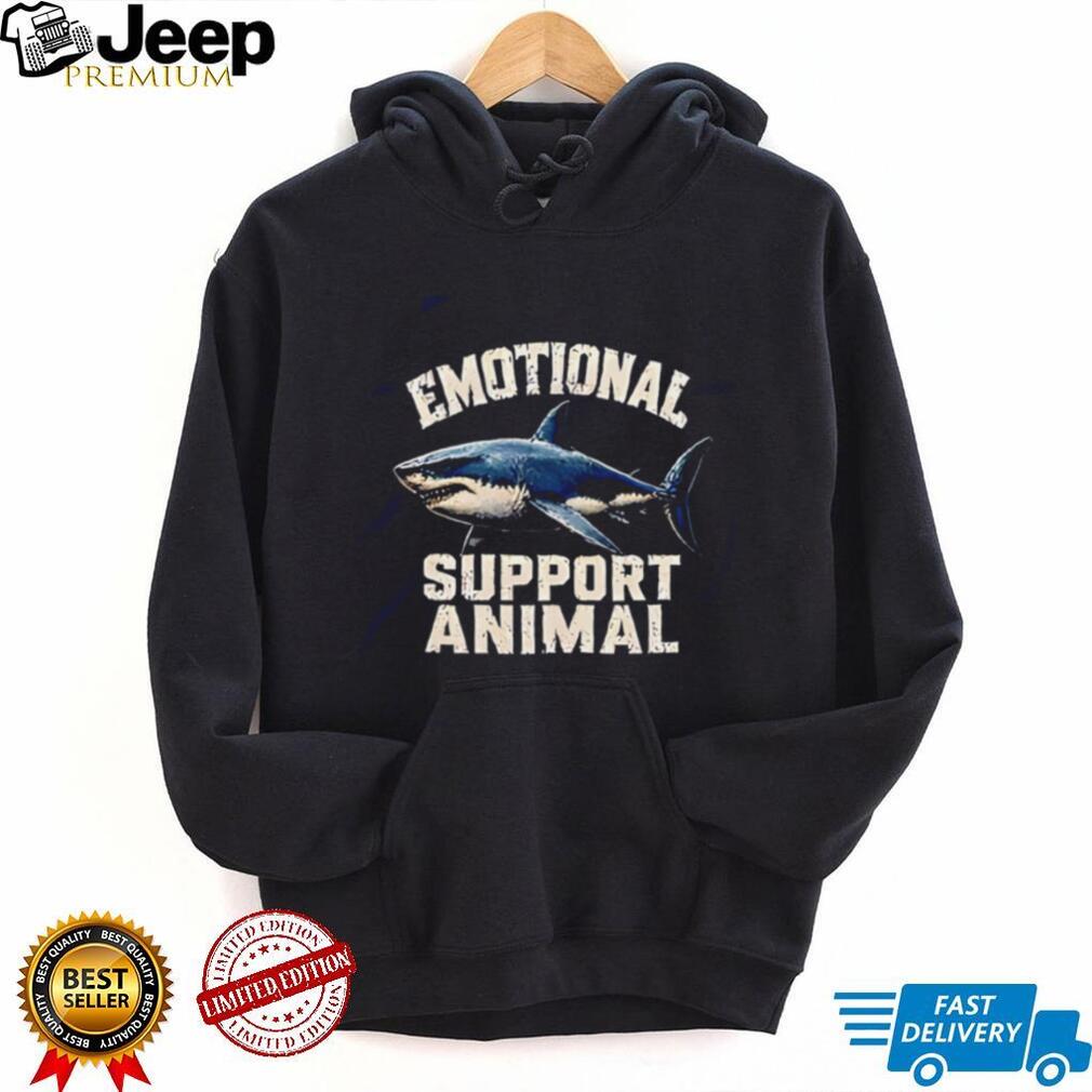 Emotional support animal shark illustration shirt