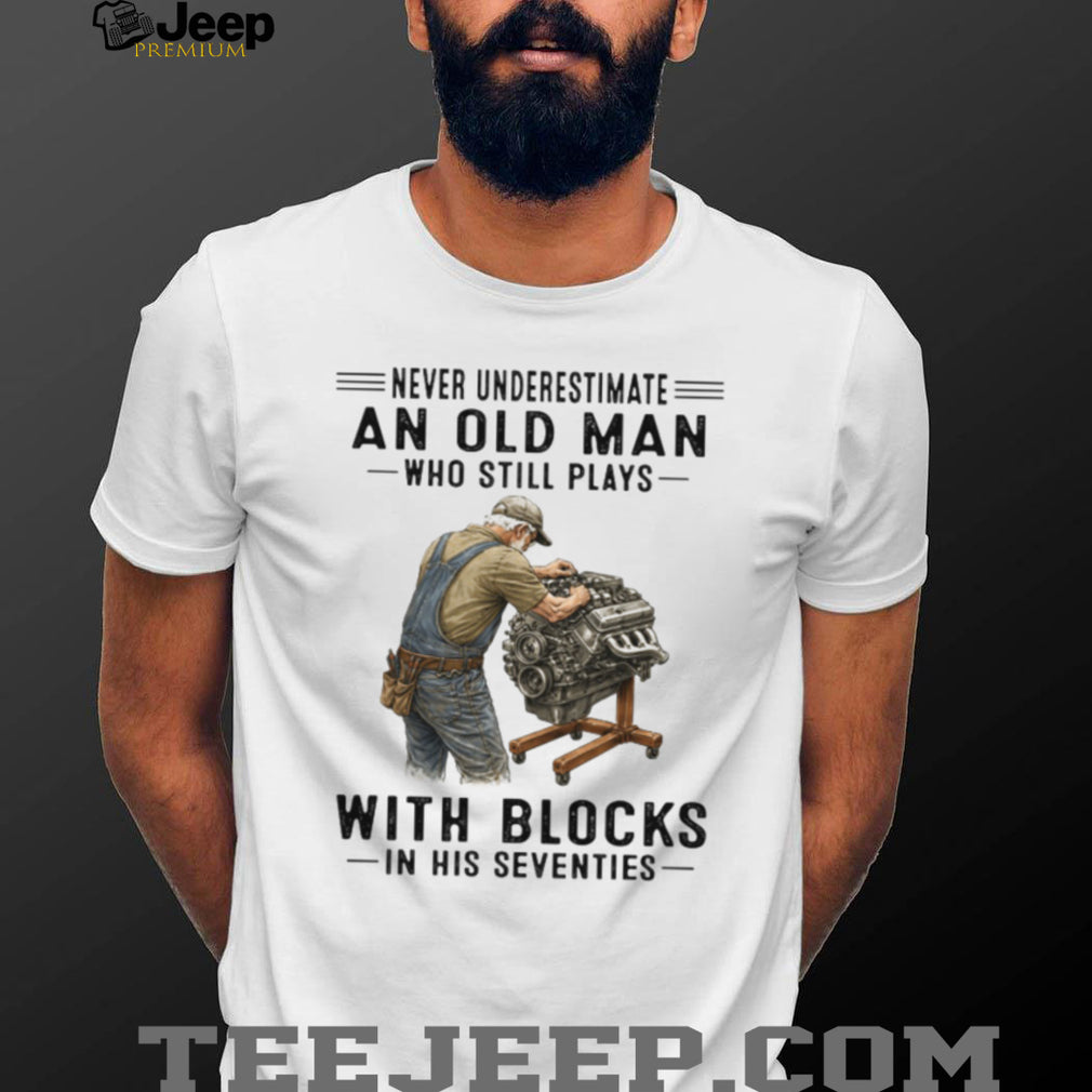 Engine Block Mechanic Old Man Seventies Custom Shirt
