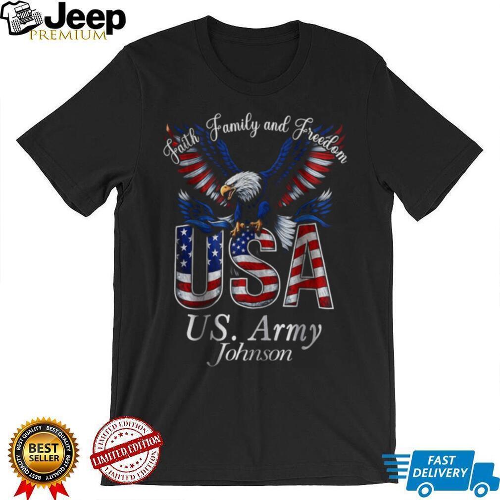 Faith Family and Freedom USA Eagle US Army Personalized T Shirt