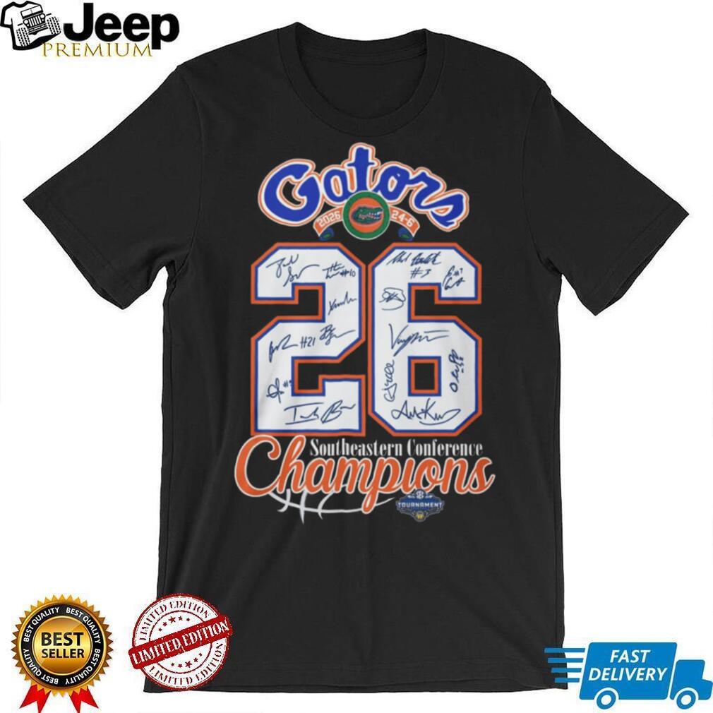 Florida Gators 2026 SEC Tournament Champions Signatures T Shirt