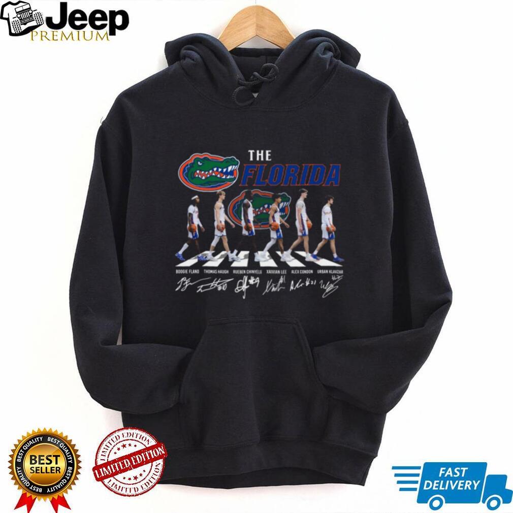 Florida Gators Abbey Road Basketball Team Signatures Black T Shirt