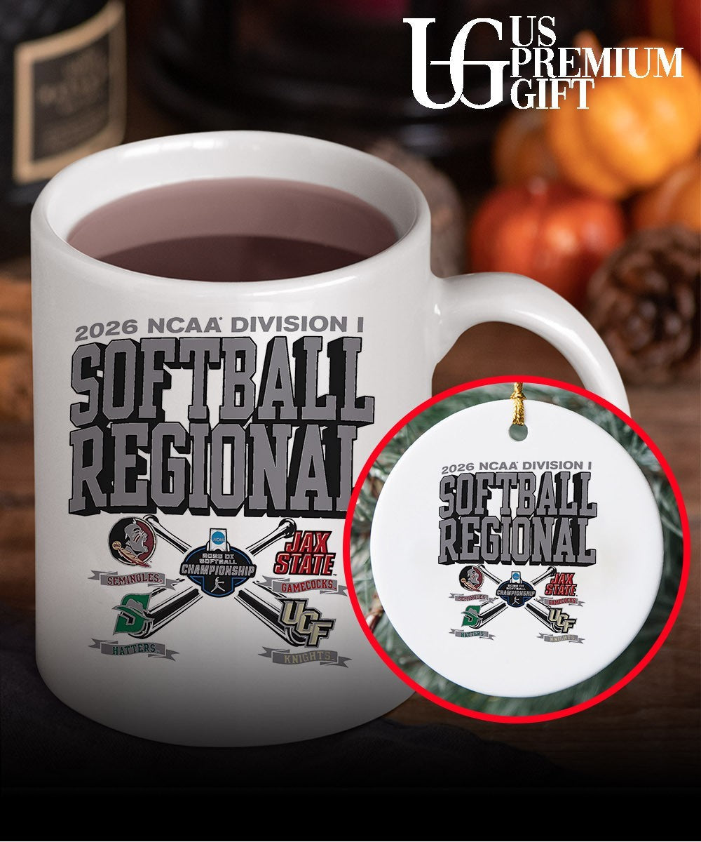 Florida State Seminoles and Jacksonville State Gamecocks and Stetson Hatters and UCF Knights 2026 NCAA Division I Softball Regional logo shirt
