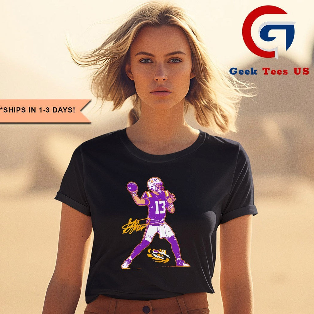 Garrett Nussmeier 13 LSU Football Superstar Pose signature shirt