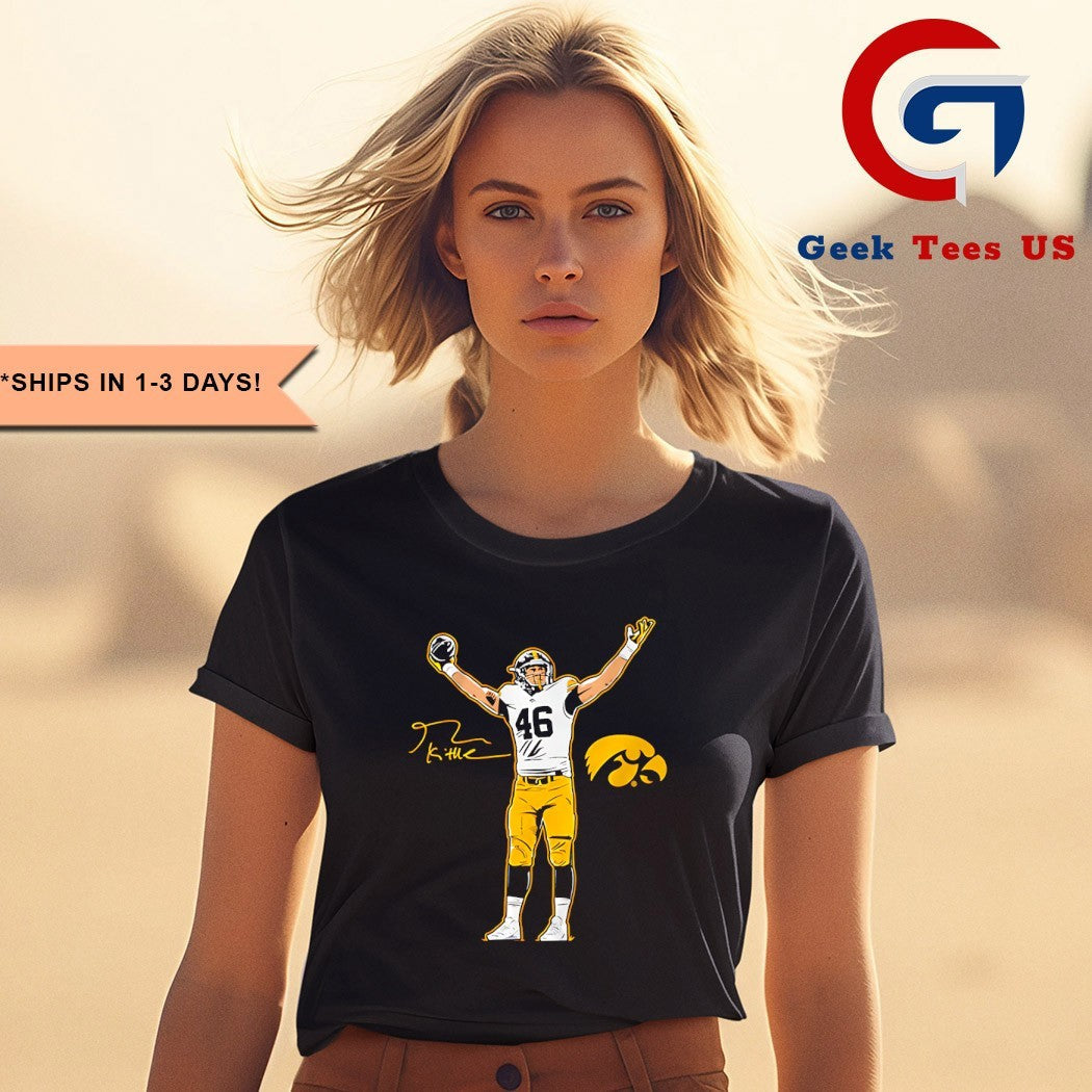 George Kittle Iowa Hawkeyes football Superstar pose signature shirt