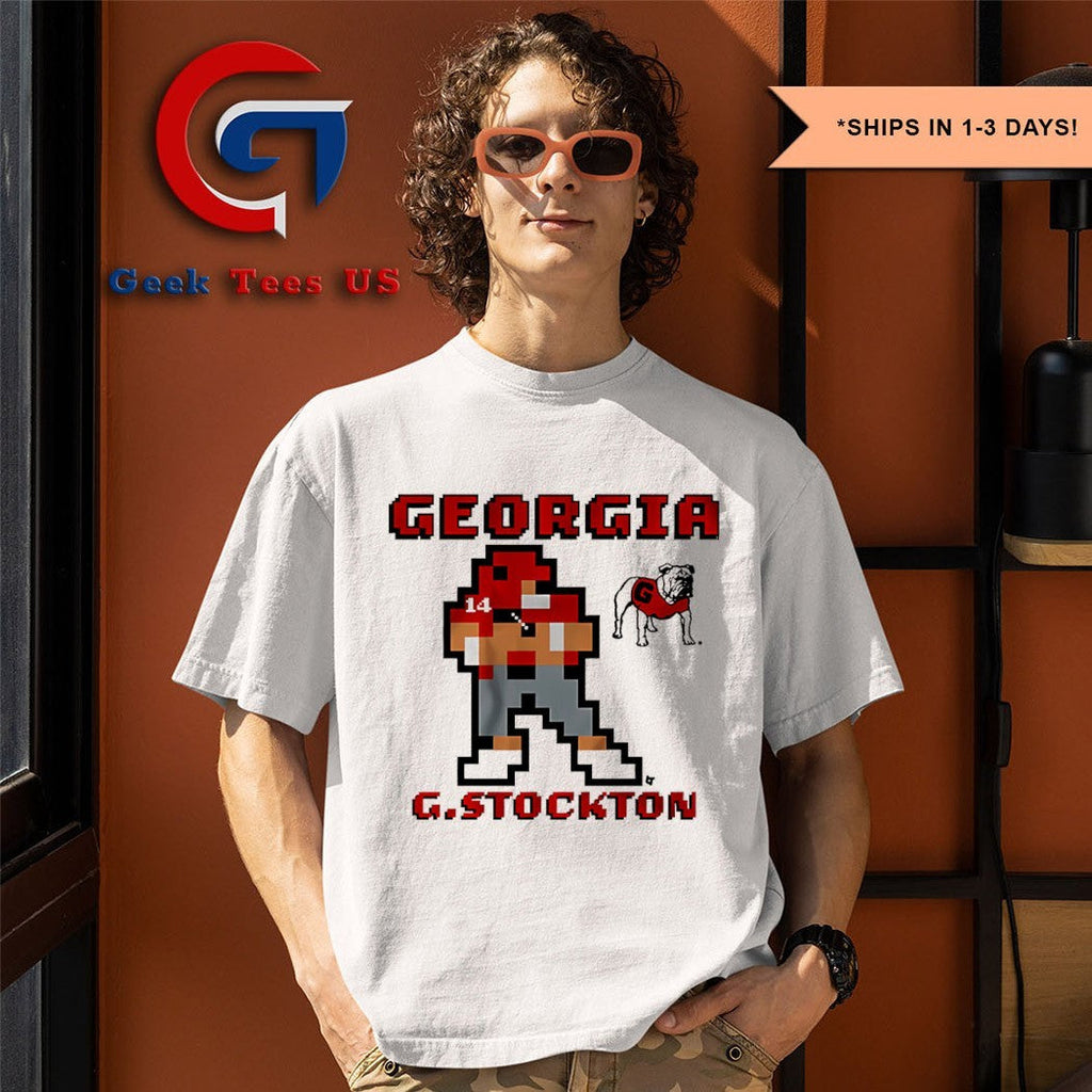 Gunner Stockton Georgia Bulldogs football 8 bit retro baller shirt