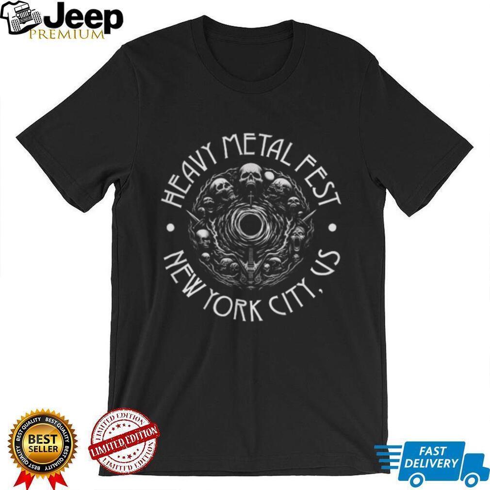 Heavy Metal Fest New York City US Skull Vortex Graphic T Shirt