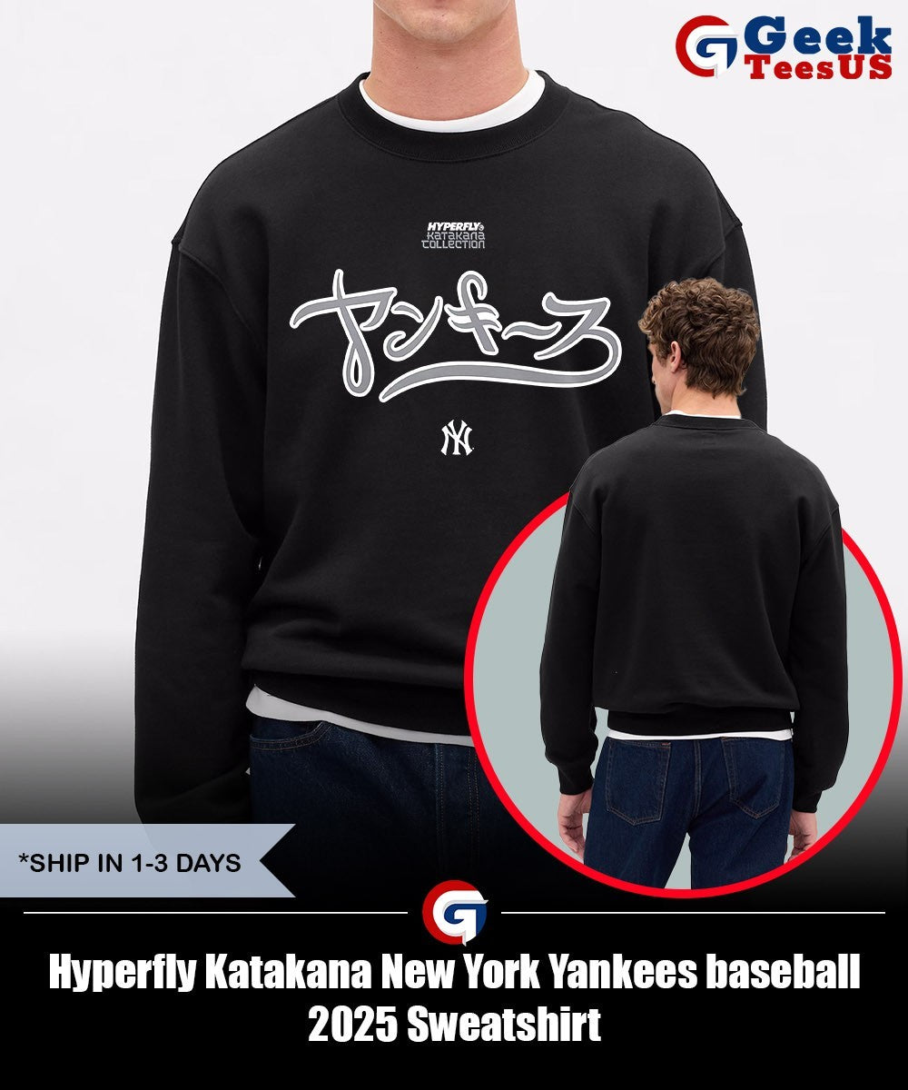 Hyperfly Katakana New York Yankees baseball 2025 shirt